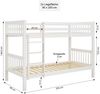 Homestyle4u Etagenbett mit Rausfallschutz, Holz weiß, 90x200 Bild 3