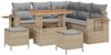 vidaXL Gartensofa-set mit Kissen 9 pcs Beige und Hellgrau Poly-Rattan 3363697 Bild 2