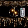 Monzana Lichterkette 20m 600 LED Warmweiß Innen & Außen Fernbedienung Regenlichterkette Weihnachten Deko Regen Bild 4