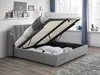 Vente-unique - TEOMIS Bett SamtStoff Grau - B 206 cm x H 122,5 cm x L 164 cm Bild 2