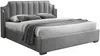 Vente-unique - TEOMIS Bett SamtStoff Grau - B 206 cm x H 122,5 cm x L 164 cm Bild 3