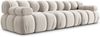 Micadoni Modulares Sofa Bellis 3-Sitzer Samt Bluvel Dunkelbeige Bild 2