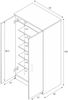 Dmora 2-türiger Mehrzweckschrank Akimera, Hilfsschrank, niedriger Schuhschrank mit 6 Regalen, modernes Schuhregal, 55 x 36 x 108 cm, Eiche Bild 3