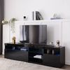 Merax Lowboard hochglanz mit LED-Beleuchtung inkl. Fernbedienung, TV-Lowboard aus Holz,TV Schrank,Fernsehtisch,Breite 180cm Bild 2