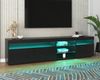 Merax Lowboard hochglanz mit LED-Beleuchtung inkl. Fernbedienung, TV-Lowboard aus Holz,TV Schrank,Fernsehtisch,Breite 180cm Bild 5