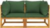 vidaXL Modular-Ecksofas 2 Stk. mit Grünen Kissen Massivholz Akazie 360016 Bild 3