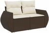 vidaXL 6-tlg. Garten-Sofagarnitur mit Kissen Braun Poly Rattan 3326644 Bild 5