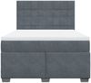 vidaXL Boxspringbett mit Matratze Dunkelgrau 160x200 cm Samt 3290955 Bild 4