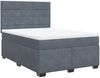 vidaXL Boxspringbett mit Matratze Dunkelgrau 160x200 cm Samt 3290955 Bild 2