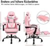 Videospielstuhl ALFORDSON ergonomisch Massage-Rennstuhl mit Fußstütze Blau Bild 2