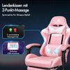 Videospielstuhl ALFORDSON ergonomisch Massage-Rennstuhl mit Fußstütze Blau Bild 4