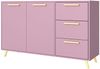 Kommode Bado II, Farbe: Pflaume / Pflaume + Gold, 139 x 86 x 41 cm Bild 2