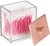 mDesign Kosmetikbehälter Wattestäbchen Organizer Badzubehör 2er Set Roségold Bild 5