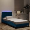 Einzelbettgestell Design für Erwachsene mit LED ohne Matratze Blau 90x190 cm Samt d3491e Bild 2