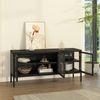 Vitrinen-Sideboard Borshavisa Stahl 3-türig 55x118x35 cm Schwarz [en. casa] Bild 2