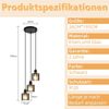ZMH Schwarze Glas-Pendelleuchte, Durchm. 26 cm, E27, Wohnzimmer, 3-flammig, Vintage-Esszimmerlampe, Industrielampe, höhenverstellbar Bild 5