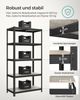 Standregal,Schwerlastregal, Kellerregal, Bücherregal, Lagerregal, 5 Ablagen, Küchenregal, Regal,verstellbare Ablagen, Industriestil,200x100x50cm,Naturfarben-Schwarz,RLG050B21 Bild 4