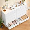 HOMECHO Kommode (2 St), mit 6 schubladen, Sideboard Highboard mit Viel Stauraum, Weiß Bild 2