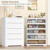 HOMECHO Kommode (2 St), mit 6 schubladen, Sideboard Highboard mit Viel Stauraum, Weiß Bild 4
