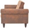 vidaXL 2-Sitzer Schlafsofa mit Armlehnen Künstliches Wildleder Braun 245584 Bild 3