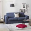 Dmora 3-Sitzer festes Sofa Ayta, Wohnzimmersofa aus gepolstertem Stoff, mit Standardarmlehnen, 100 % Made in Italy, 220 x 95 x 90 cm, Blau Bild 2