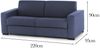 Dmora 3-Sitzer festes Sofa Ayta, Wohnzimmersofa aus gepolstertem Stoff, mit Standardarmlehnen, 100 % Made in Italy, 220 x 95 x 90 cm, Blau Bild 3