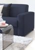 Dmora 3-Sitzer festes Sofa Ayta, Wohnzimmersofa aus gepolstertem Stoff, mit Standardarmlehnen, 100 % Made in Italy, 220 x 95 x 90 cm, Blau Bild 4