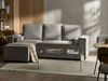 Eckschlafsofa 3-Sitzer EDANE Stoff Grau mit Stauraum rechtsseitig Bild 3