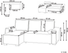 Eckschlafsofa 3-Sitzer EDANE Stoff Grau mit Stauraum rechtsseitig Bild 2