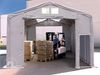 Zelthalle 6x12 m Lagerzelt Industriezelt 3,6m Seitenhöhe PVC Plane 850 N mit Oberlicht grau 100% wasserdicht mit Hochziehtor Bild 3