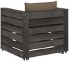 vidaXL 2-tlg. Garten-Lounge-Set mit Kissen Grau Imprägniertes Holz 3068152 Bild 4
