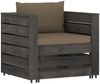 vidaXL 2-tlg. Garten-Lounge-Set mit Kissen Grau Imprägniertes Holz 3068152 Bild 2