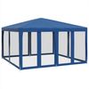 vidaXL Partyzelt mit 8 Mesh-Seitenteilen Blau 4x4 m HDPE 4010062 Bild 2