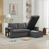 Merax Ecksofa L-förmiges Sofa, Chenille Dreisitzer Couch, links/rechts montierbar, 202 x 136 x 85 cm 1 Teile, Schlafsofa Sofa mit Armlehnenregale, Staufächern & Stauraum Bild 2