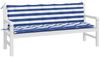 vidaXL Gartenbank-Auflagen, 2 Stk., Polyester, Blau / Weiß, 180 x 50 x 7 cm Bild 3