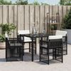 vidaXL Gartenstühle mit Kissen 4 Stk. Schwarz Poly Rattan 365034 Bild 3