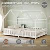 ML-DESIGN Spielbett Hausbett Kinderbett inkl. Lattenrost kreativ Bodenbett für Kinder, Abenteuerbett ohne Matratze 140x200 cm Holzbett Weiß Kiefer Bettgestell Bild 2