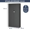Metallschrank abschließbar DANIEL - Zahlenschloss, 5 Ebenen | Aktenschrank Büroschrank Stahl Mehrzweckschrank Werkstatt Werkzeugschrank, 185x90x40cm Anthrazit Bild 2