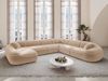 XXL Samtstoff Wohnlandschaft Solmare - Samtstoff - beige - Links Bild 2