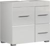 trendteam smart living - Amanda - Waschbeckenunterschrank - Weiß/Weiß Hochglanz - Waschtisch mit 1 Tür, 1 Einlegeboden, 2 Schubkästen Vollauszug – (BxHxT) 60 x 56 x 34 cm - Unterschrank mit Schubladen Bild 4