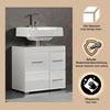 trendteam smart living - Amanda - Waschbeckenunterschrank - Weiß/Weiß Hochglanz - Waschtisch mit 1 Tür, 1 Einlegeboden, 2 Schubkästen Vollauszug – (BxHxT) 60 x 56 x 34 cm - Unterschrank mit Schubladen Bild 3