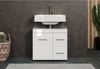 trendteam smart living - Amanda - Waschbeckenunterschrank - Weiß/Weiß Hochglanz - Waschtisch mit 1 Tür, 1 Einlegeboden, 2 Schubkästen Vollauszug – (BxHxT) 60 x 56 x 34 cm - Unterschrank mit Schubladen Bild 5