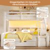 Etagenbett mit 2 Liegeflächen, LED-Beleuchtung, Schubladen, Regal, Rausfallschutz, Lattenrost, 90x200cm/140x200cm, Kinderbett, Massivholz Bild 5