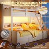 Etagenbett mit 2 Liegeflächen, LED-Beleuchtung, Schubladen, Regal, Rausfallschutz, Lattenrost, 90x200cm/140x200cm, Kinderbett, Massivholz Bild 4