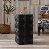 Beistelltisch aus Massivholz und MDF, Retro Couchtisch mit dreidimensionaler Reliefstruktur, Naturholz,Schwarz Bild 3