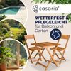 Casaria Balkonset für 2 Personen wetterfest, Akazie braun, 58 x 60 x 71 cm Bild 2