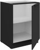Küchen Unterschrank 60 cm Küche ARIA Schwarz ultra matt + Schwarz matt, hochwertige Fronten mit Anti Fingerprint Beschichtung Küchenzeile Küchenblock Bild 3
