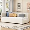 Polsterbett Samt als Schlafsofa mit Lattenrost, 90x200 cm, Beige, ohne Matratze Bild 3