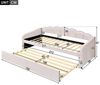 STILVORA Polsterbett mit bettfunktion,Tagesbett ausziehbar,Polsterbett 90x200 ohne matratze (Samt, farbwechselndes Umgebungslicht, Fernbedienung,minimalistisches Styling, Einzelbett Gästebett 90x200 cm), ohne Matratze Bild 4