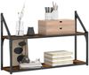 vidaXL Wandregal 2 Fächer Räuchereiche 80x21x51 cm Holzwerkstoff 835466 Bild 3